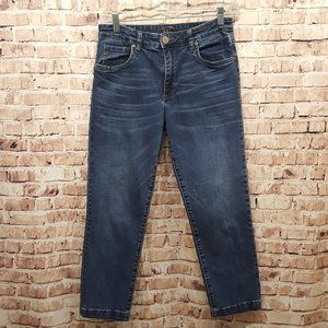 Kut from the Kloth Jeans High Rise Crop Straight Leg Size 6